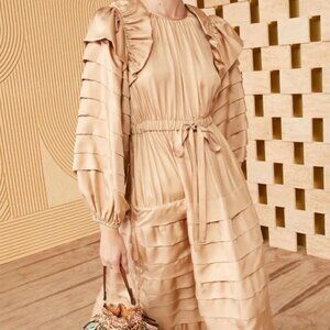 RARE NWOT ULLA JOHNSON Annabella Dress in Macadamia S $890